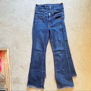2 pair of American Eagle High rise Artist Flare size 6 short